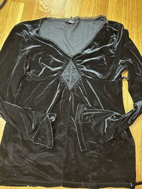 Express Black Velvet Top with Subtle Sheen